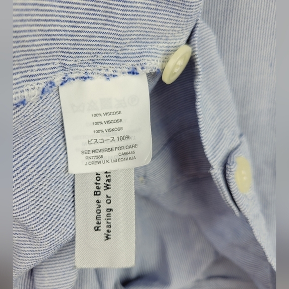 Woman's Small Madewell Blue and White Striped Tie Blouse - Picture 7 of 10